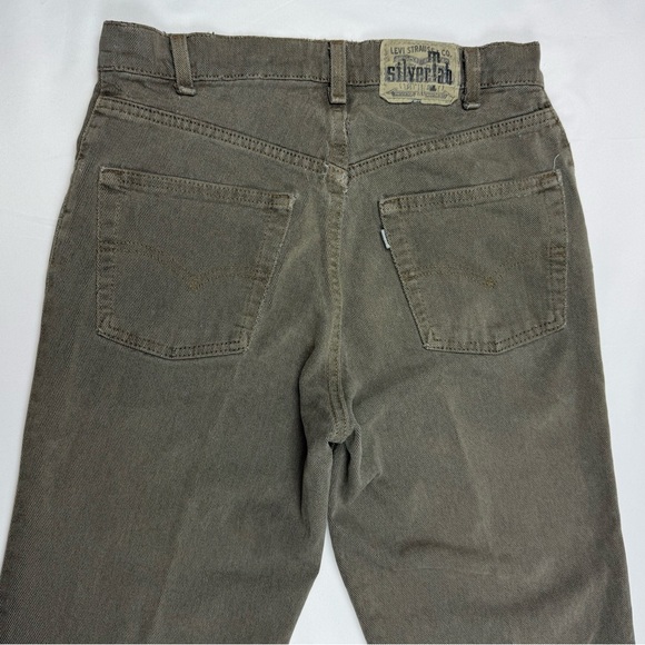 Vtg Levis SilverTab Lean Men Jeans 30 x 33 Slim Fit 90s Dark Beige Distressed B8 - Picture 5 of 11